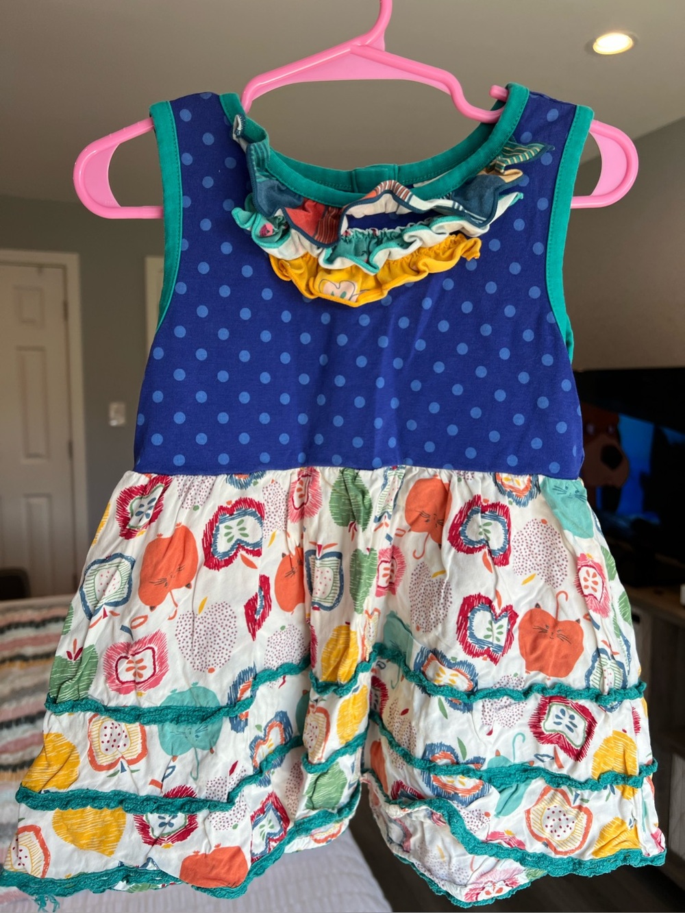 Matilda Jane Apple Of My Eye Cat Tunic Top Size 4 VGUC